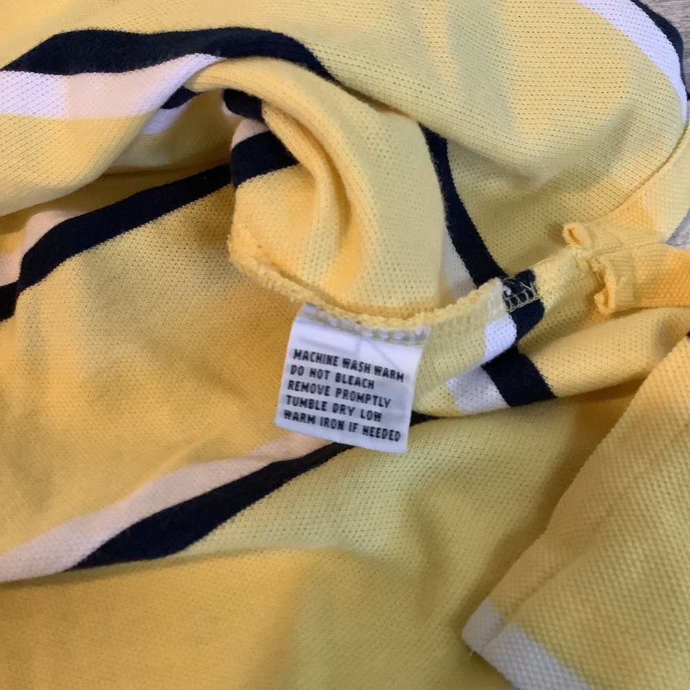 Polo by Ralph Lauren Yellow, White & Blue Striped w/ Red Pony Mens XXL - Picture 5 of 16